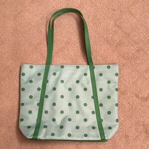 Kate Spade X Clinique Green Polka Dot Tote Bag